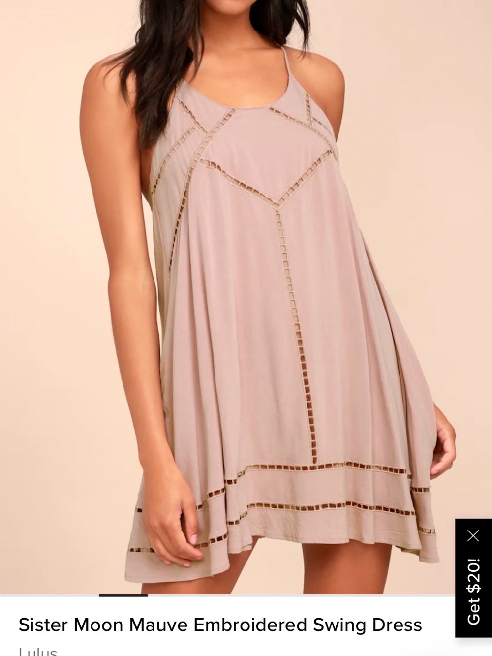 Lulu's Mauve Cutwork Swing Mini Dress